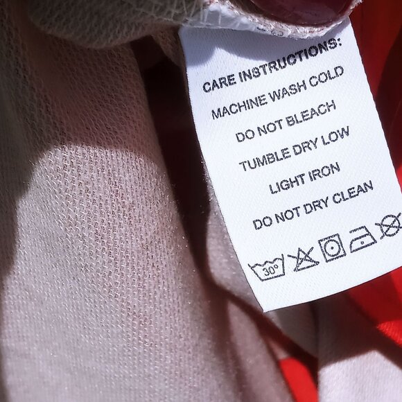 Exclusive Women's Shirt XXL Red White Forest Dotted Print Long Sleeve Blouse - Picture 9 of 11